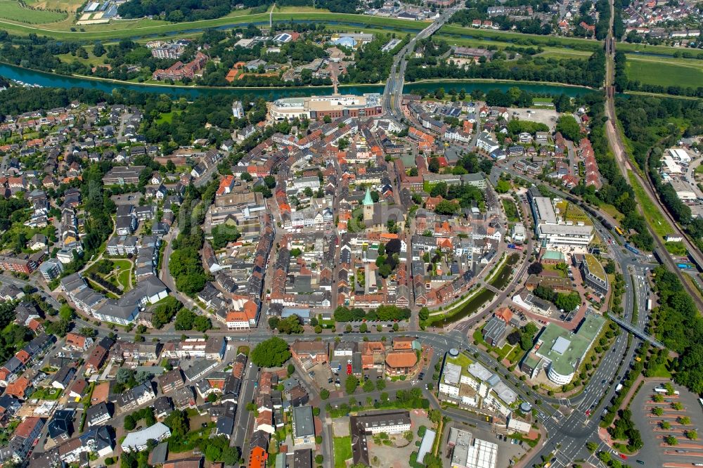 Dorsten aus der Vogelperspektive: Altstadtbereich und Innenstadtzentrum in Dorsten im Bundesland Nordrhein-Westfalen