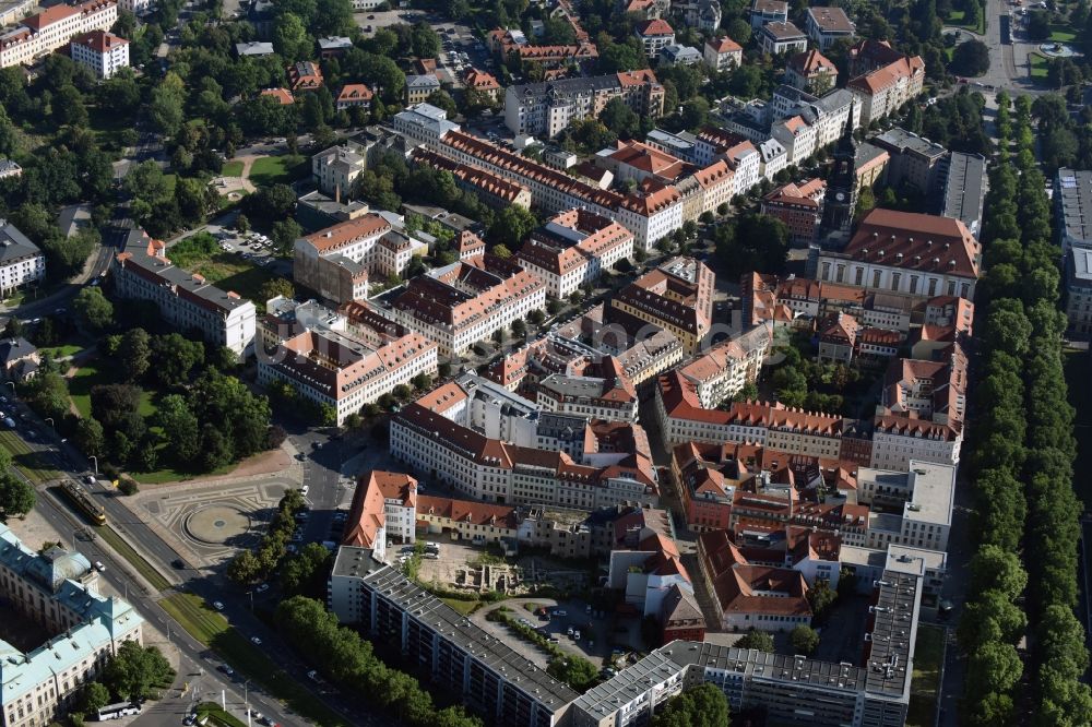 Luftaufnahme Dresden - Altstadtbereich und Innenstadtzentrum in Dresden im Bundesland Sachsen