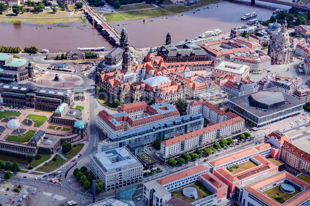 Luftaufnahme Dresden - Altstadtbereich und Innenstadtzentrum in Dresden im Bundesland Sachsen, Deutschland