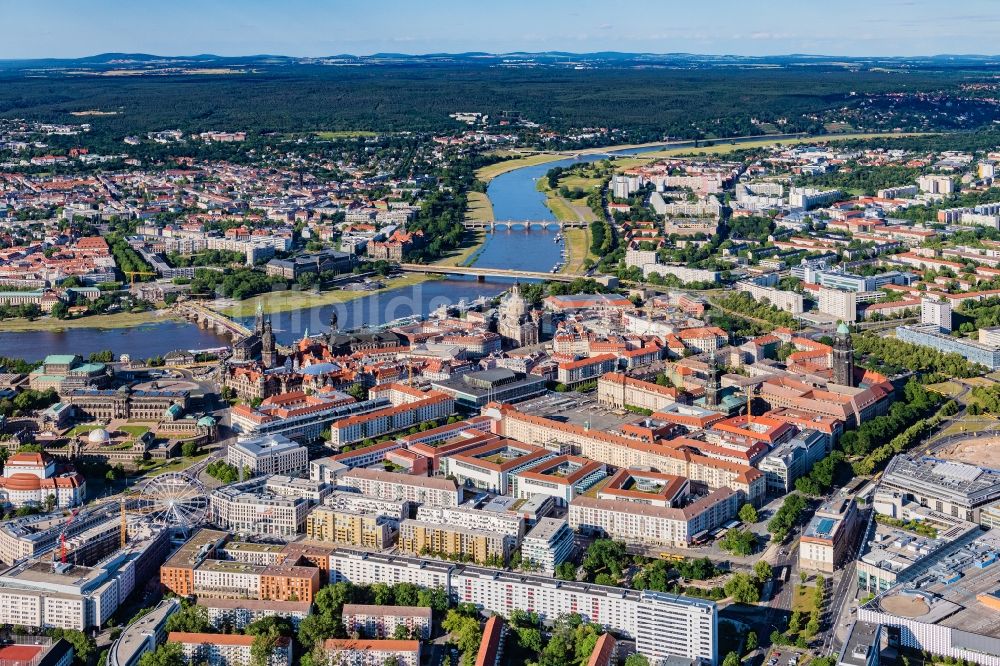 Luftaufnahme Dresden - Altstadtbereich und Innenstadtzentrum in Dresden im Bundesland Sachsen, Deutschland