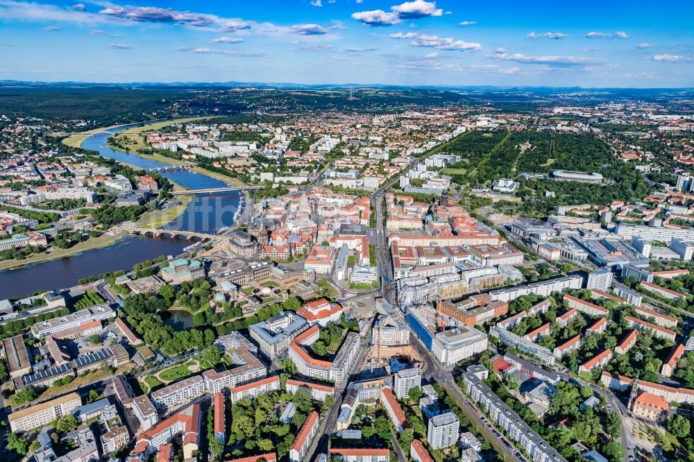 Luftbild Dresden - Altstadtbereich und Innenstadtzentrum in Dresden im Bundesland Sachsen, Deutschland