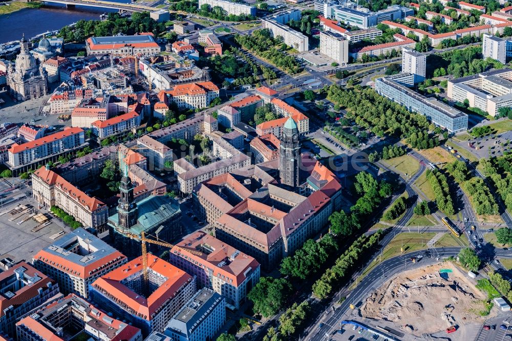 Luftaufnahme Dresden - Altstadtbereich und Innenstadtzentrum in Dresden im Bundesland Sachsen, Deutschland