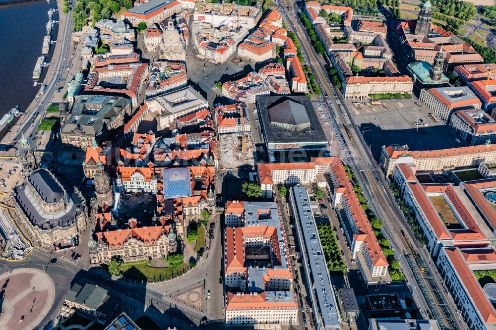 Luftaufnahme Dresden - Altstadtbereich und Innenstadtzentrum in Dresden im Bundesland Sachsen, Deutschland