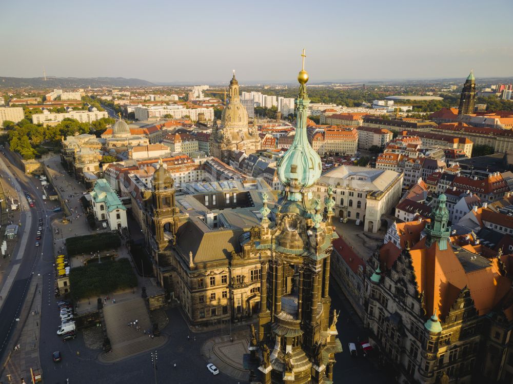 Luftaufnahme Dresden - Altstadtbereich und Innenstadtzentrum in Dresden im Bundesland Sachsen, Deutschland