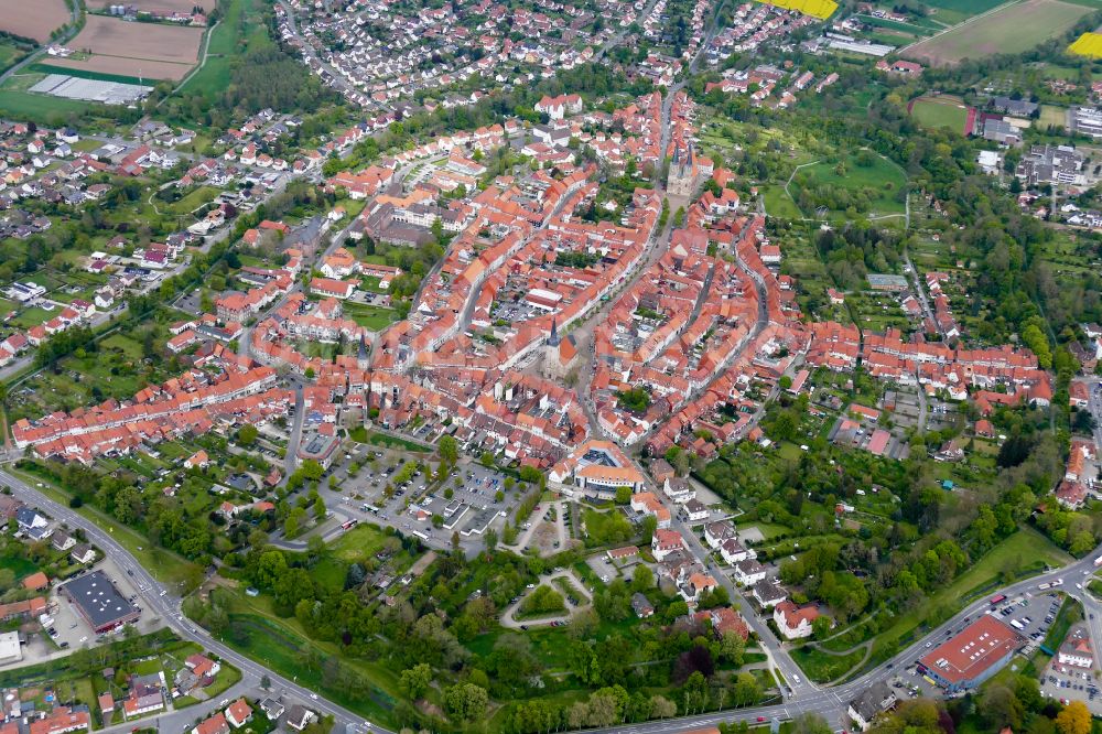 Luftbild Duderstadt - Altstadtbereich und Innenstadtzentrum in Duderstadt im Bundesland Niedersachsen, Deutschland