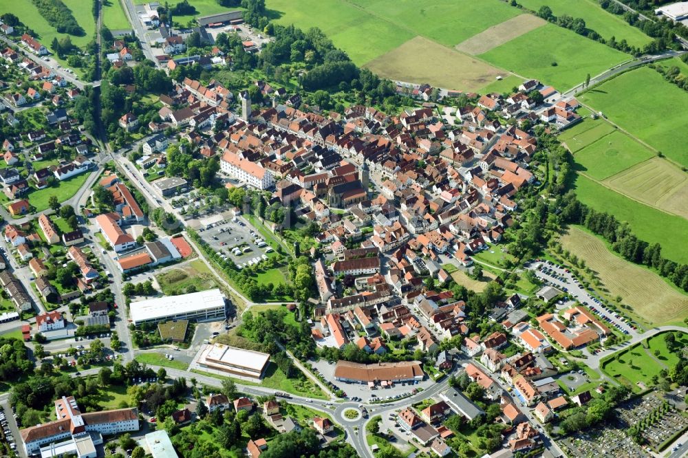 Luftaufnahme Ebern - Altstadtbereich und Innenstadtzentrum in Ebern im Bundesland Bayern, Deutschland