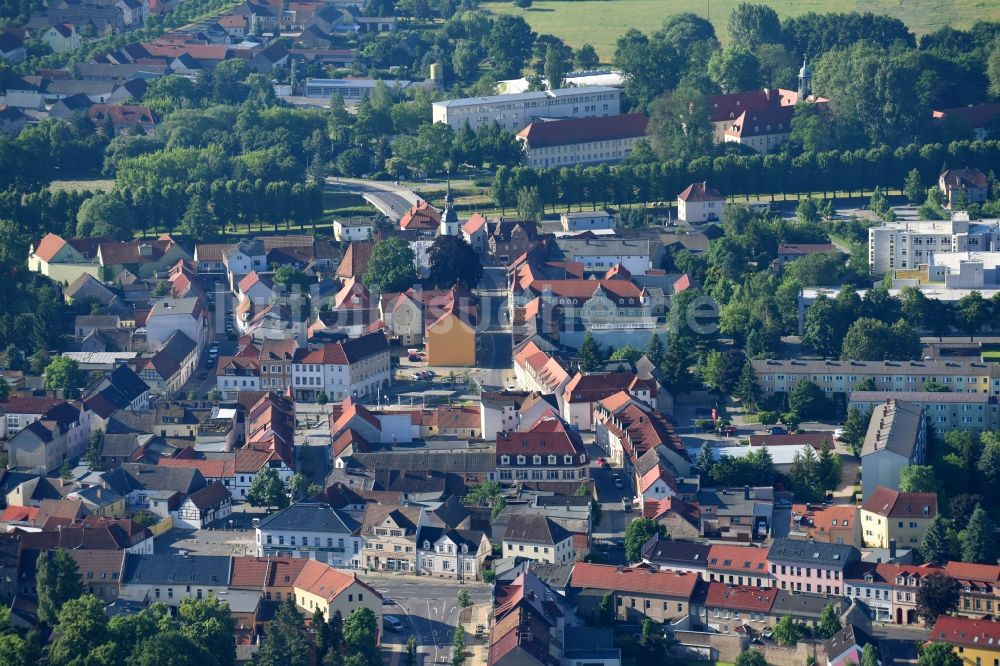 Elsterwerda aus der Vogelperspektive: Altstadtbereich und Innenstadtzentrum in Elsterwerda im Bundesland Brandenburg, Deutschland