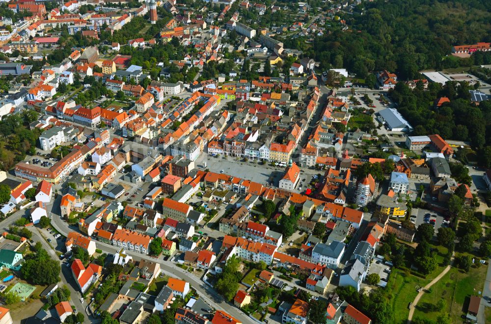 Finsterwalde von oben - Altstadtbereich und Innenstadtzentrum in Finsterwalde im Bundesland Brandenburg, Deutschland