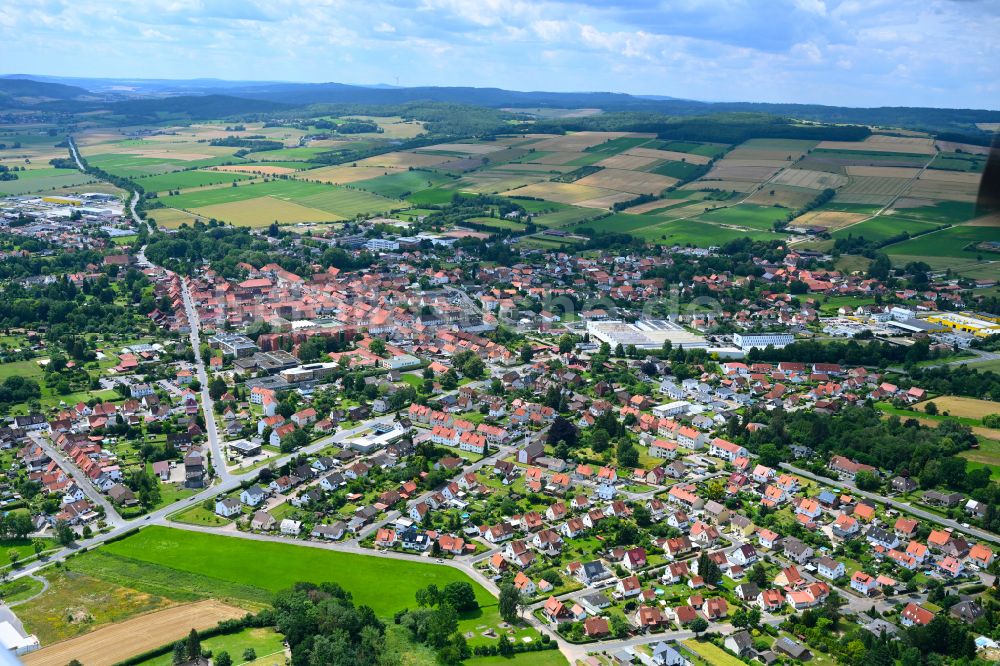 Fredelsloh von oben - Altstadtbereich und Innenstadtzentrum in Fredelsloh im Bundesland Niedersachsen, Deutschland