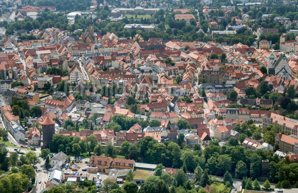 Luftaufnahme Freiberg - Altstadtbereich und Innenstadtzentrum in Freiberg im Bundesland Sachsen, Deutschland