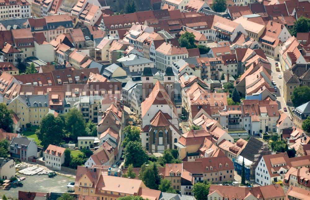 Luftaufnahme Freiberg - Altstadtbereich und Innenstadtzentrum in Freiberg im Bundesland Sachsen, Deutschland