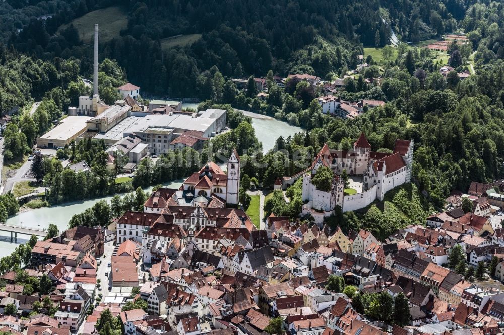 Luftaufnahme Füssen - Altstadtbereich und Innenstadtzentrum in Füssen im Bundesland Bayern, Deutschland