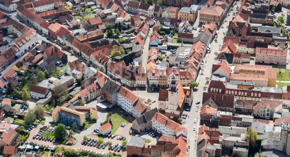 Luftaufnahme Hansestadt Gardelegen - Altstadtbereich und Innenstadtzentrum in Gardelegen im Bundesland Sachsen-Anhalt, Deutschland