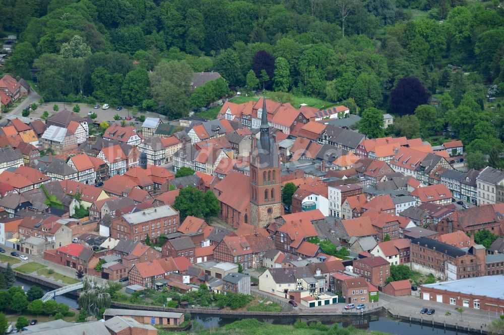 Grabow von oben - Altstadtbereich und Innenstadtzentrum in Grabow im Bundesland Mecklenburg-Vorpommern