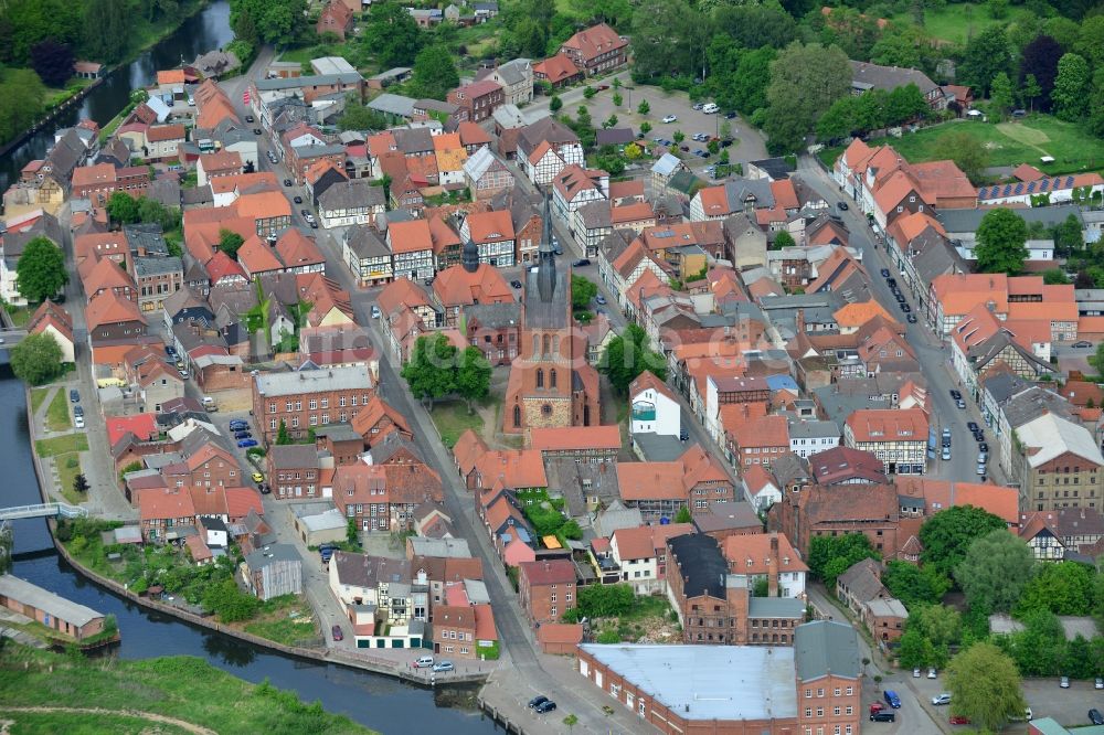 Luftbild Grabow - Altstadtbereich und Innenstadtzentrum in Grabow im Bundesland Mecklenburg-Vorpommern