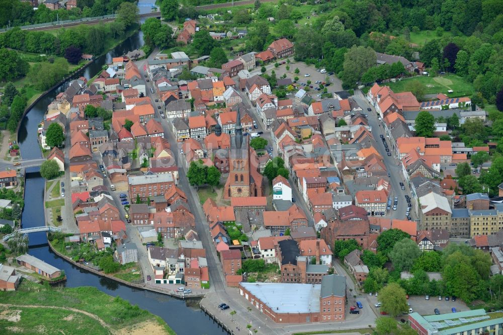 Luftaufnahme Grabow - Altstadtbereich und Innenstadtzentrum in Grabow im Bundesland Mecklenburg-Vorpommern