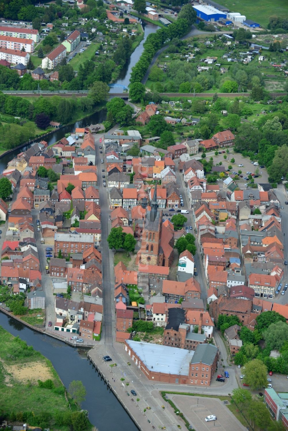 Luftbild Grabow - Altstadtbereich und Innenstadtzentrum in Grabow im Bundesland Mecklenburg-Vorpommern