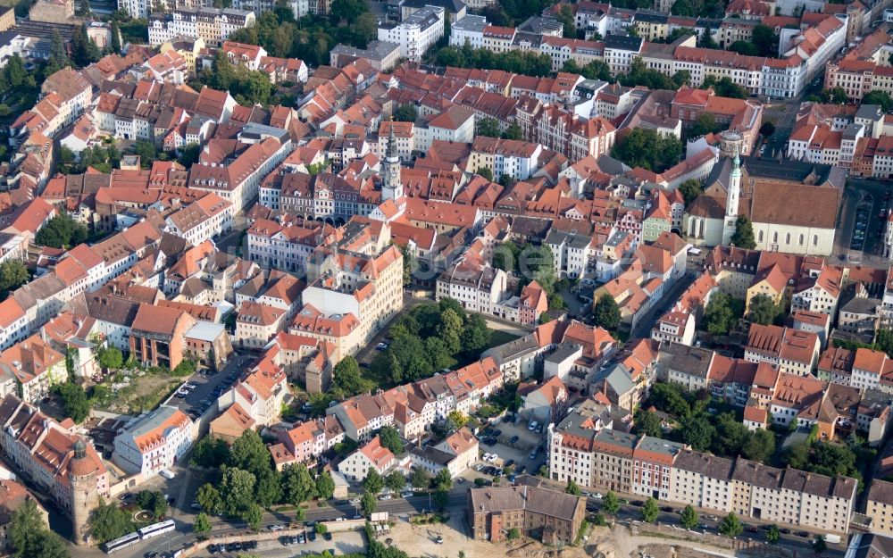 Görlitz aus der Vogelperspektive: Altstadtbereich und Innenstadtzentrum in Görlitz im Bundesland Sachsen, Deutschland