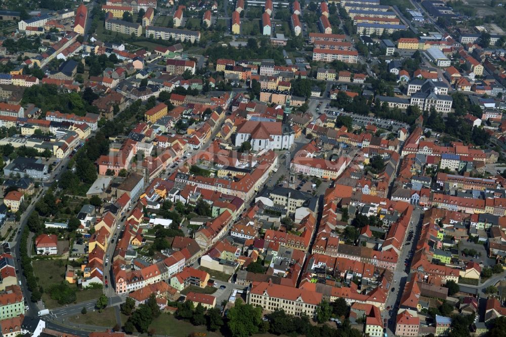 Luftaufnahme Großenhain - Altstadtbereich und Innenstadtzentrum in Großenhain im Bundesland Sachsen