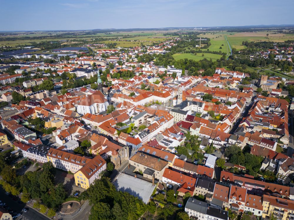 Großenhain von oben - Altstadtbereich und Innenstadtzentrum in Großenhain im Bundesland Sachsen, Deutschland