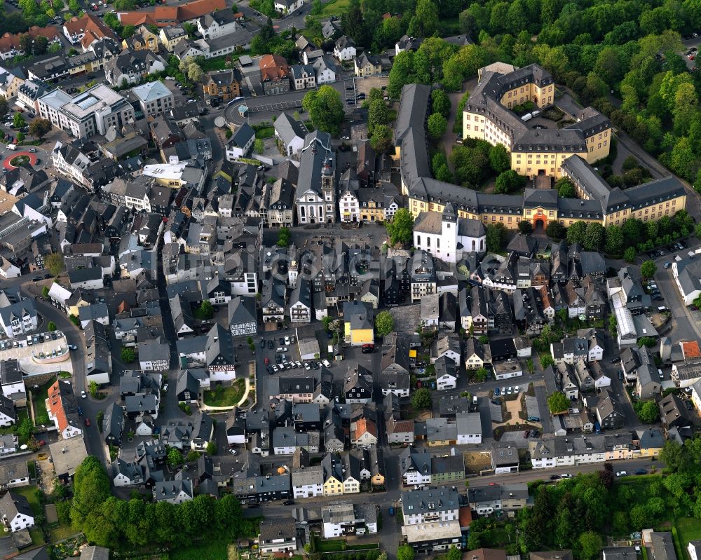 Luftbild Hachenburg - Altstadtbereich und Innenstadtzentrum in Hachenburg im Bundesland Rheinland-Pfalz