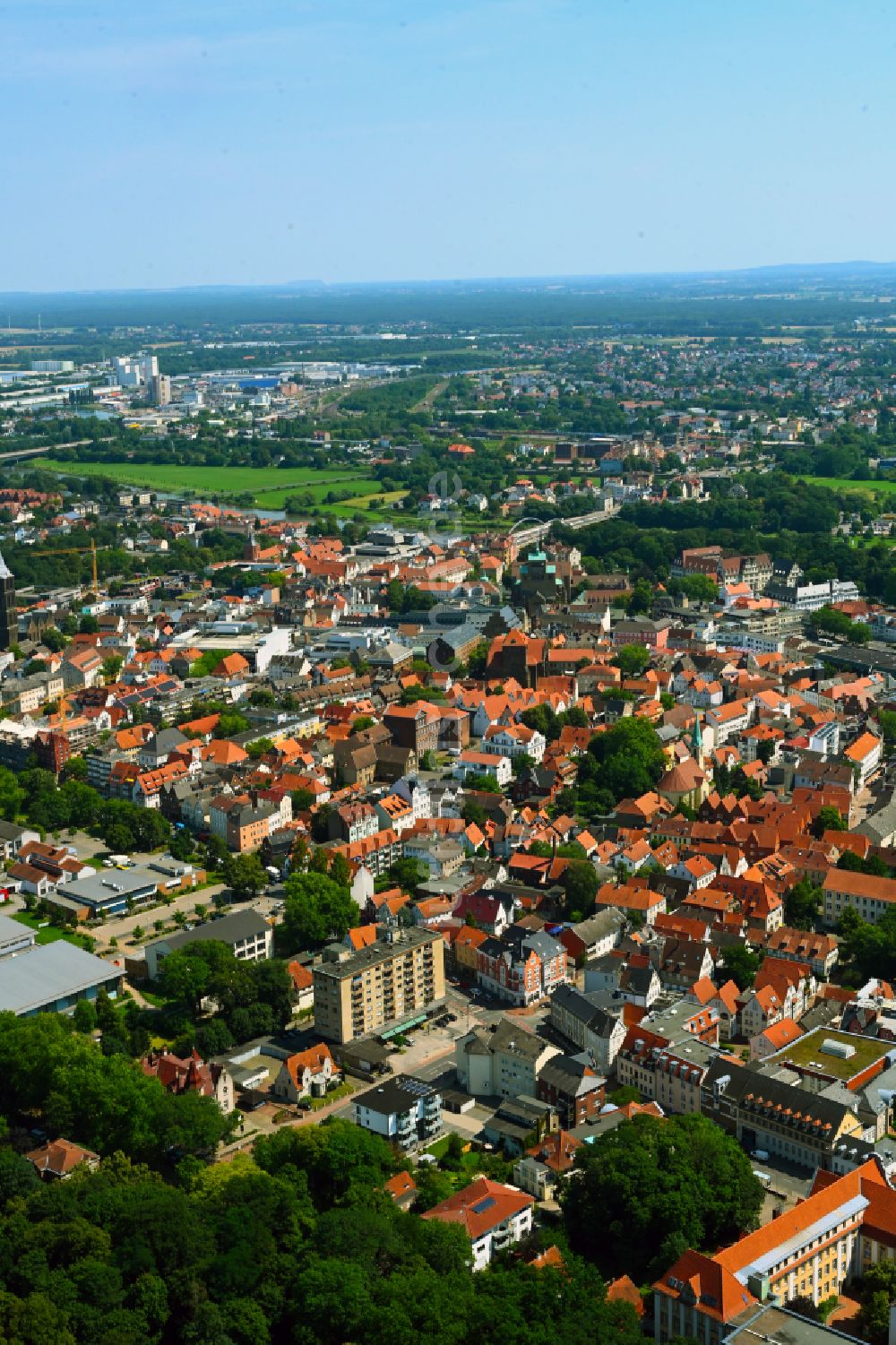 Luftaufnahme Hahlen - Altstadtbereich und Innenstadtzentrum in Hahlen im Bundesland Nordrhein-Westfalen, Deutschland