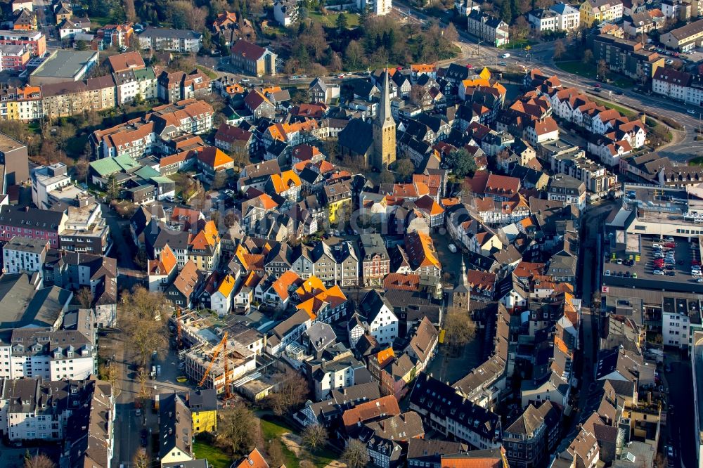 Luftaufnahme Hattingen - Altstadtbereich und Innenstadtzentrum in Hattingen im Bundesland Nordrhein-Westfalen