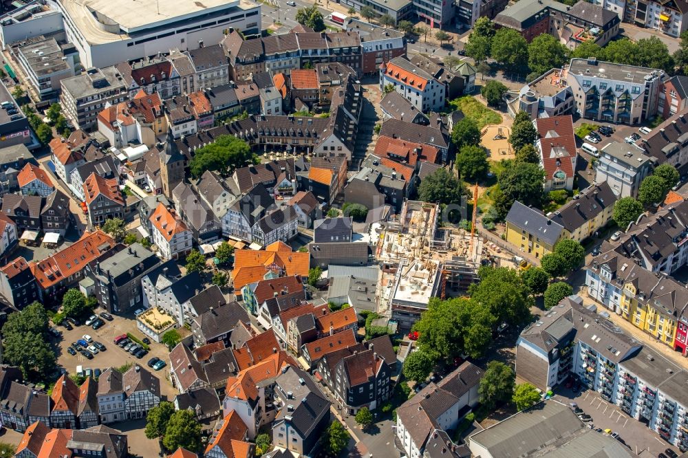 Hattingen von oben - Altstadtbereich und Innenstadtzentrum in Hattingen im Bundesland Nordrhein-Westfalen