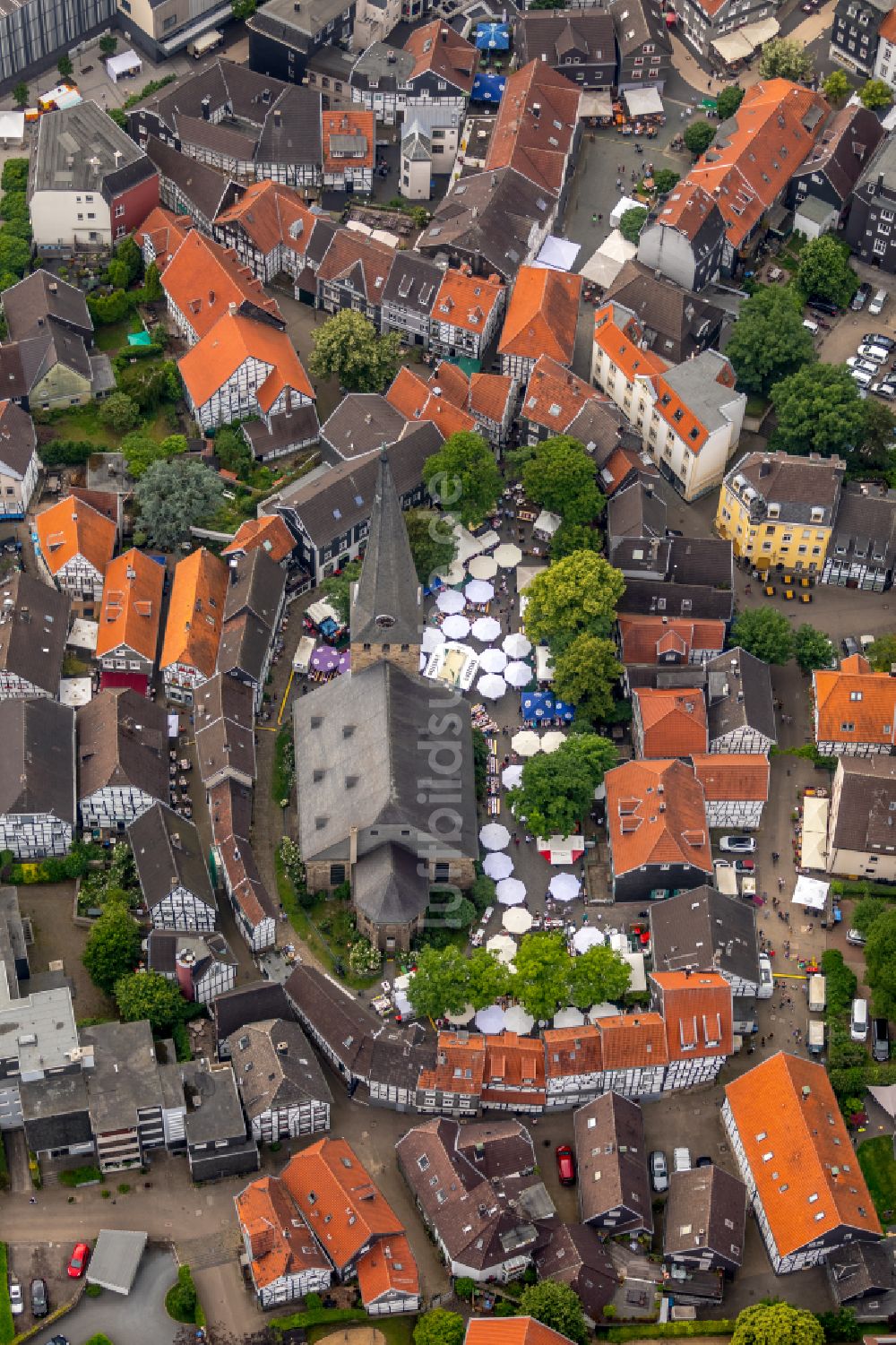 Luftbild Hattingen - Altstadtbereich und Innenstadtzentrum in Hattingen im Bundesland Nordrhein-Westfalen, Deutschland