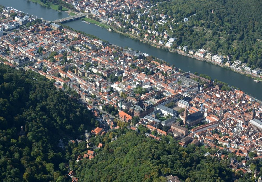 Luftaufnahme Heidelberg - Altstadtbereich und Innenstadtzentrum in Heidelberg im Bundesland Baden-Württemberg