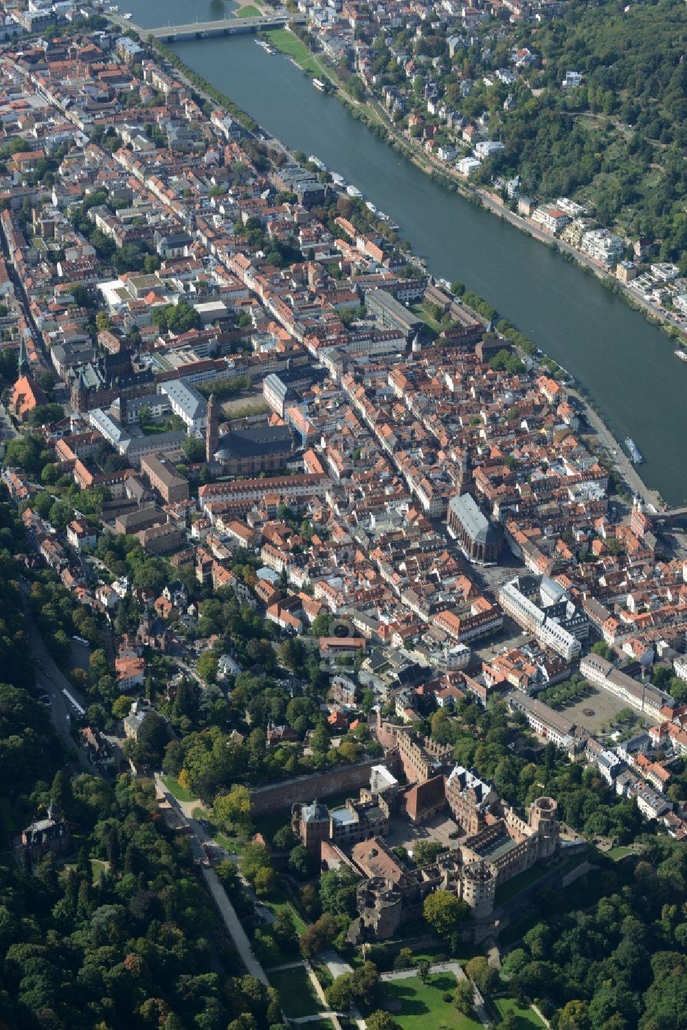 Luftbild Heidelberg - Altstadtbereich und Innenstadtzentrum in Heidelberg im Bundesland Baden-Württemberg