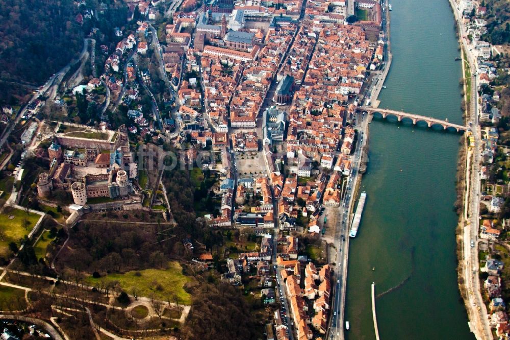 Luftbild Heidelberg - Altstadtbereich und Innenstadtzentrum in Heidelberg im Bundesland Baden-Württemberg