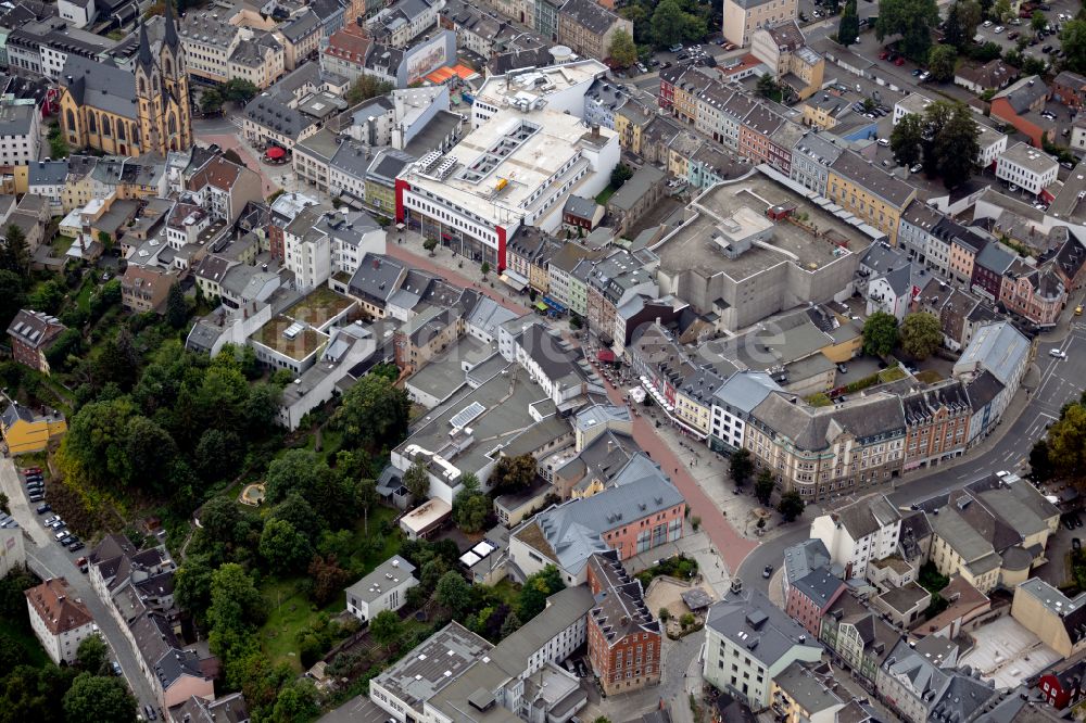 Hof von oben - Altstadtbereich und Innenstadtzentrum in Hof im Bundesland Bayern, Deutschland