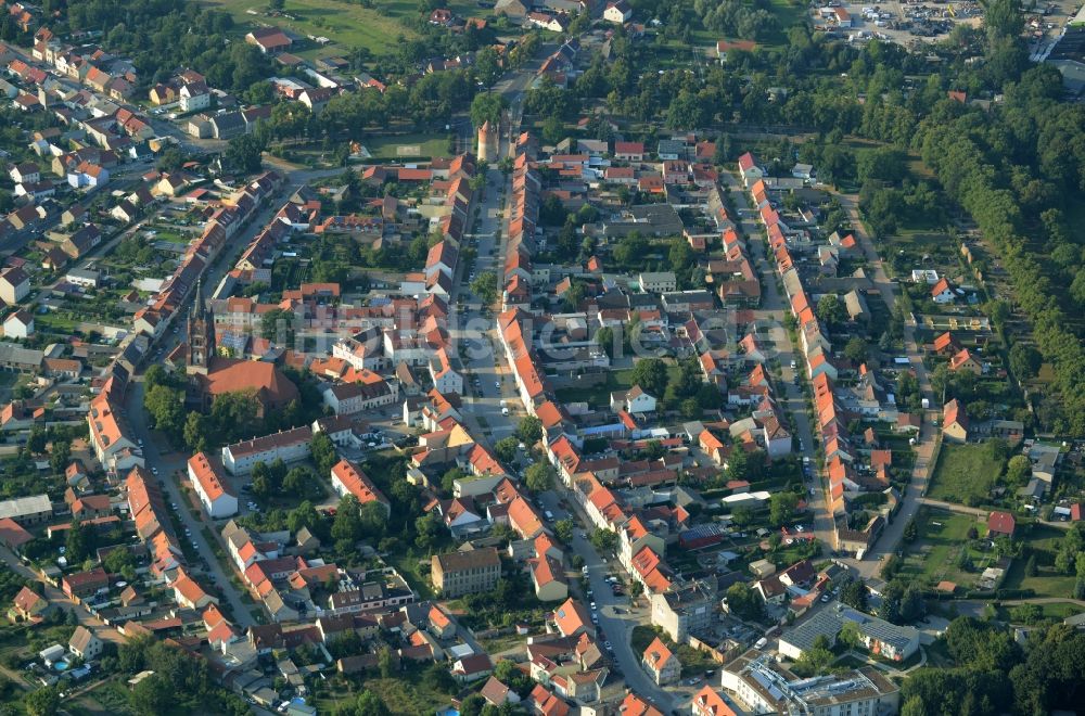 Luftaufnahme Jessen (Elster) - Altstadtbereich und Innenstadtzentrum in Jessen (Elster) im Bundesland Sachsen-Anhalt