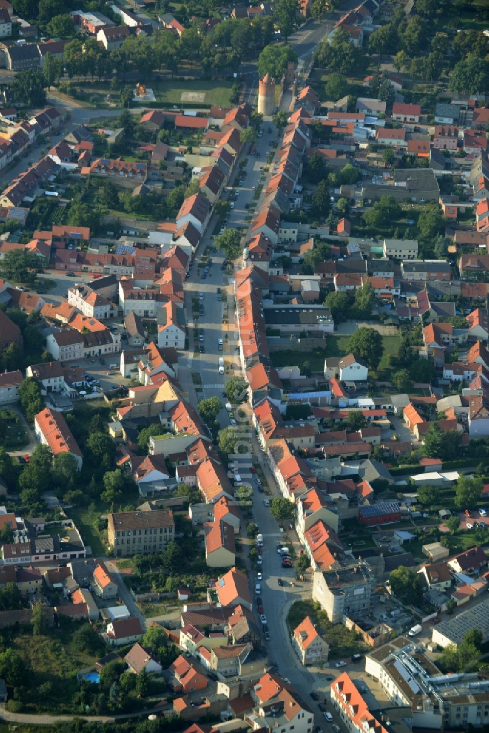 Jessen (Elster) von oben - Altstadtbereich und Innenstadtzentrum in Jessen (Elster) im Bundesland Sachsen-Anhalt