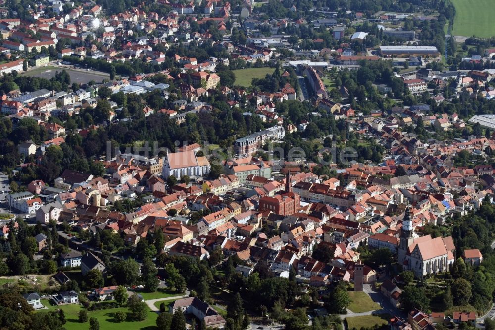 Luftbild Kamenz - Altstadtbereich und Innenstadtzentrum von Kamenz im Bundesland Sachsen