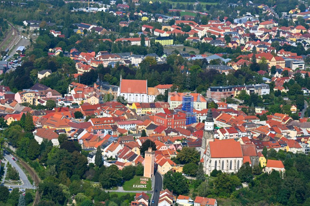 Luftaufnahme Kamenz - Altstadtbereich und Innenstadtzentrum in Kamenz im Bundesland Sachsen, Deutschland