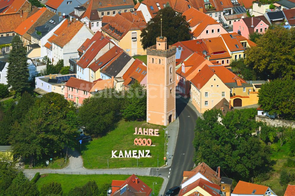 Kamenz von oben - Altstadtbereich und Innenstadtzentrum in Kamenz im Bundesland Sachsen, Deutschland