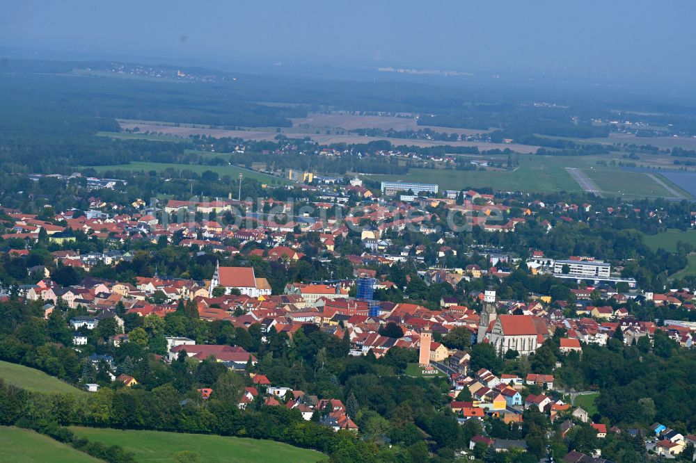 Kamenz aus der Vogelperspektive: Altstadtbereich und Innenstadtzentrum in Kamenz im Bundesland Sachsen, Deutschland