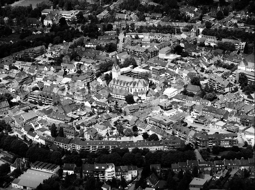 Kempen von oben - Altstadtbereich und Innenstadtzentrum in Kempen im Bundesland Nordrhein-Westfalen, Deutschland