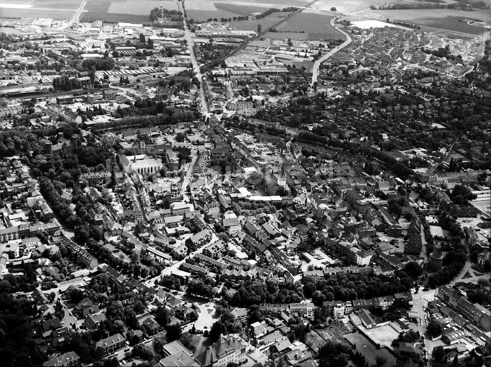 Kempen von oben - Altstadtbereich und Innenstadtzentrum in Kempen im Bundesland Nordrhein-Westfalen, Deutschland