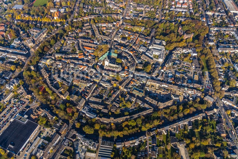 Kempen von oben - Altstadtbereich und Innenstadtzentrum in Kempen im Bundesland Nordrhein-Westfalen, Deutschland