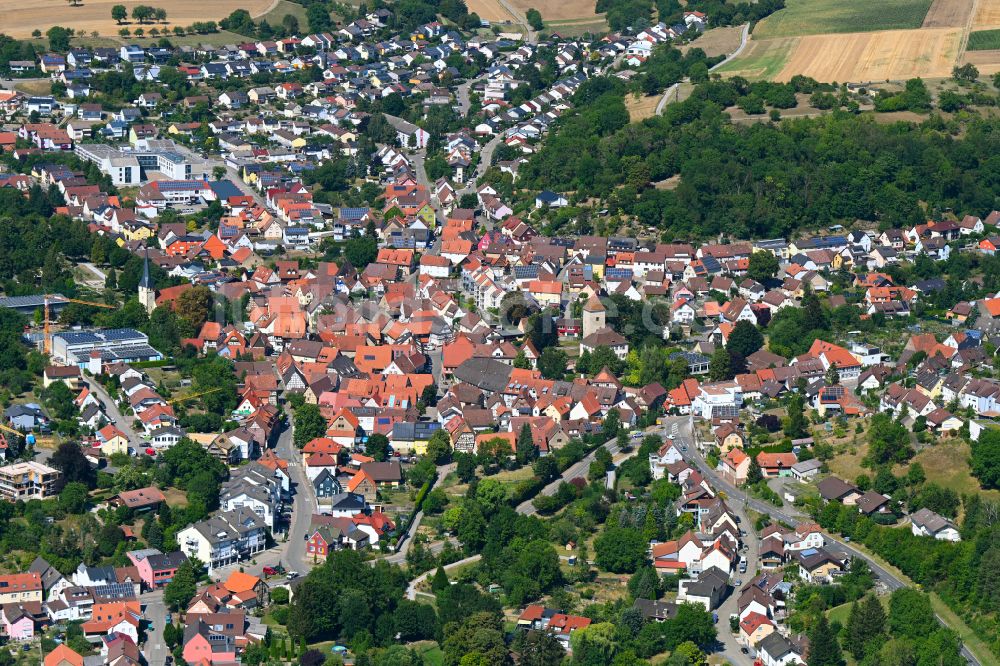 Luftbild Königsbach-Stein - Altstadtbereich und Innenstadtzentrum in Königsbach-Stein im Bundesland Baden-Württemberg, Deutschland