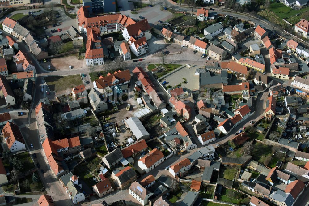 Könnern von oben - Altstadtbereich und Innenstadtzentrum in Könnern im Bundesland Sachsen-Anhalt, Deutschland