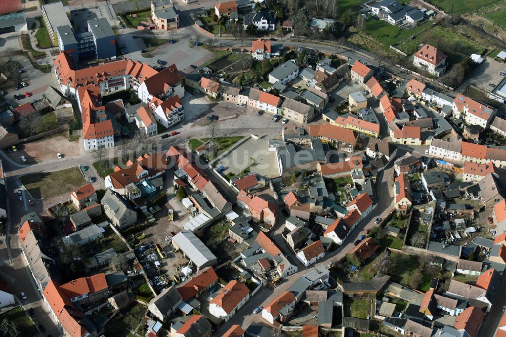 Könnern aus der Vogelperspektive: Altstadtbereich und Innenstadtzentrum in Könnern im Bundesland Sachsen-Anhalt, Deutschland