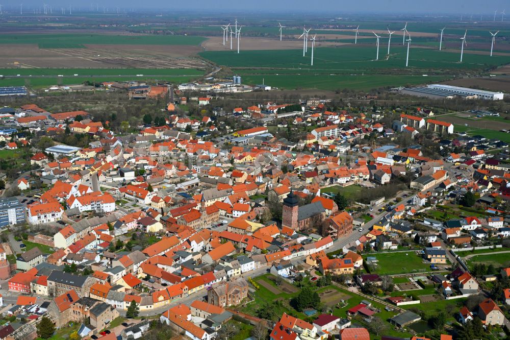 Könnern aus der Vogelperspektive: Altstadtbereich und Innenstadtzentrum in Könnern im Bundesland Sachsen-Anhalt, Deutschland