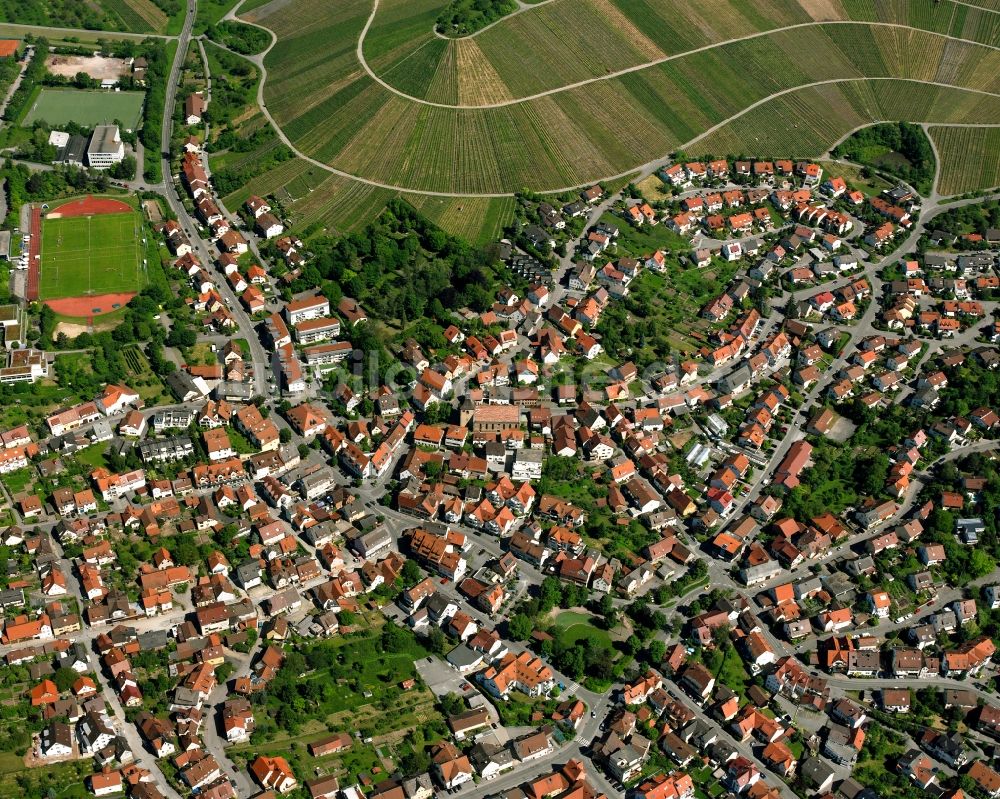 Korb von oben - Altstadtbereich und Innenstadtzentrum in Korb im Bundesland Baden-Württemberg, Deutschland