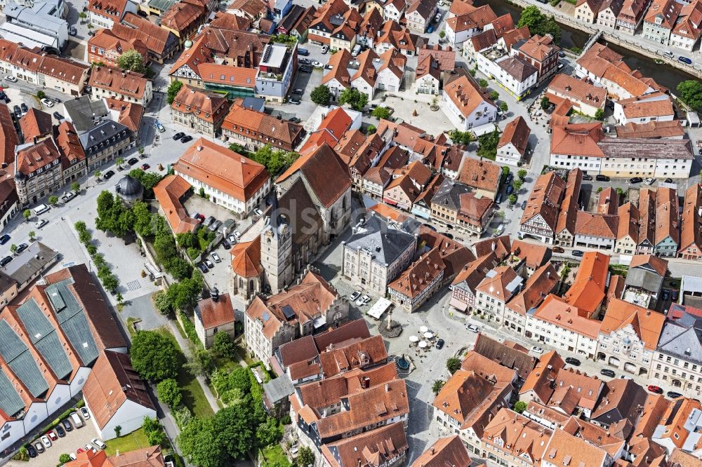 Luftbild Kronach - Altstadtbereich und Innenstadtzentrum in Kronach im Bundesland Bayern, Deutschland