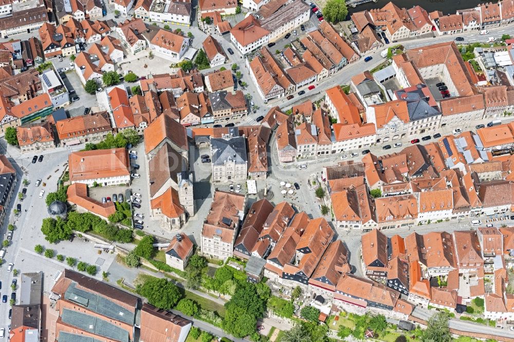 Kronach von oben - Altstadtbereich und Innenstadtzentrum in Kronach im Bundesland Bayern, Deutschland