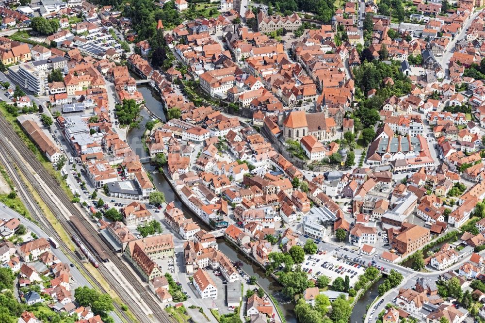 Luftbild Kronach - Altstadtbereich und Innenstadtzentrum in Kronach im Bundesland Bayern, Deutschland